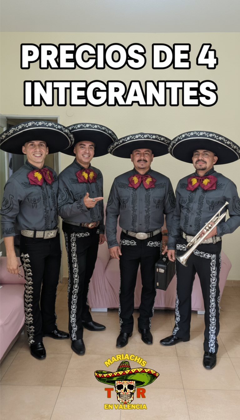 Formato de 4 músicos para cumpleaños