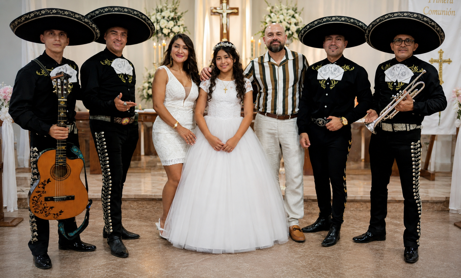 Celebración familiar con mariachis
