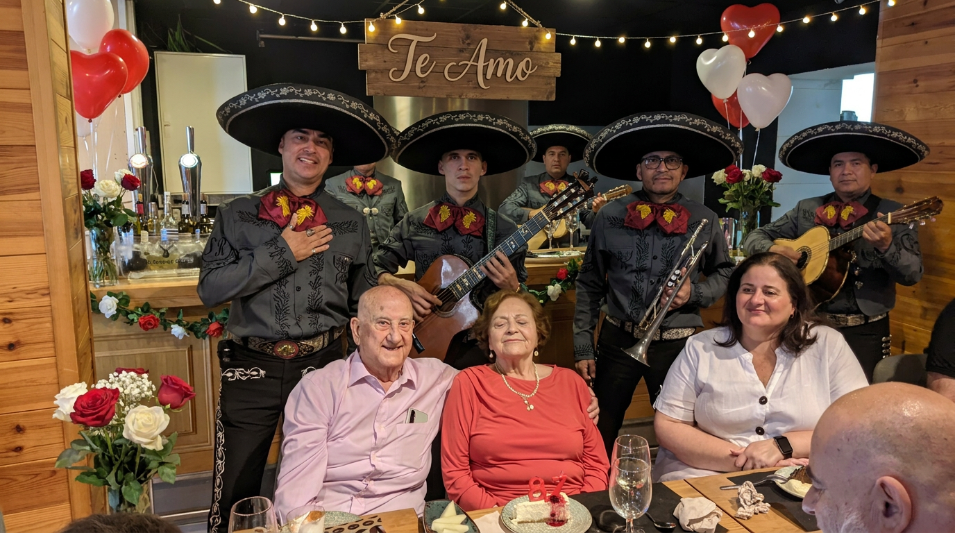Serenata para pareja en restaurante