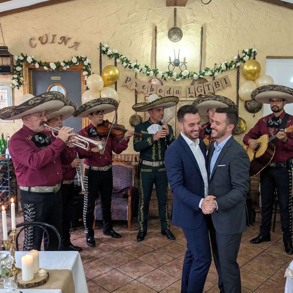 Celebración romántica con mariachi