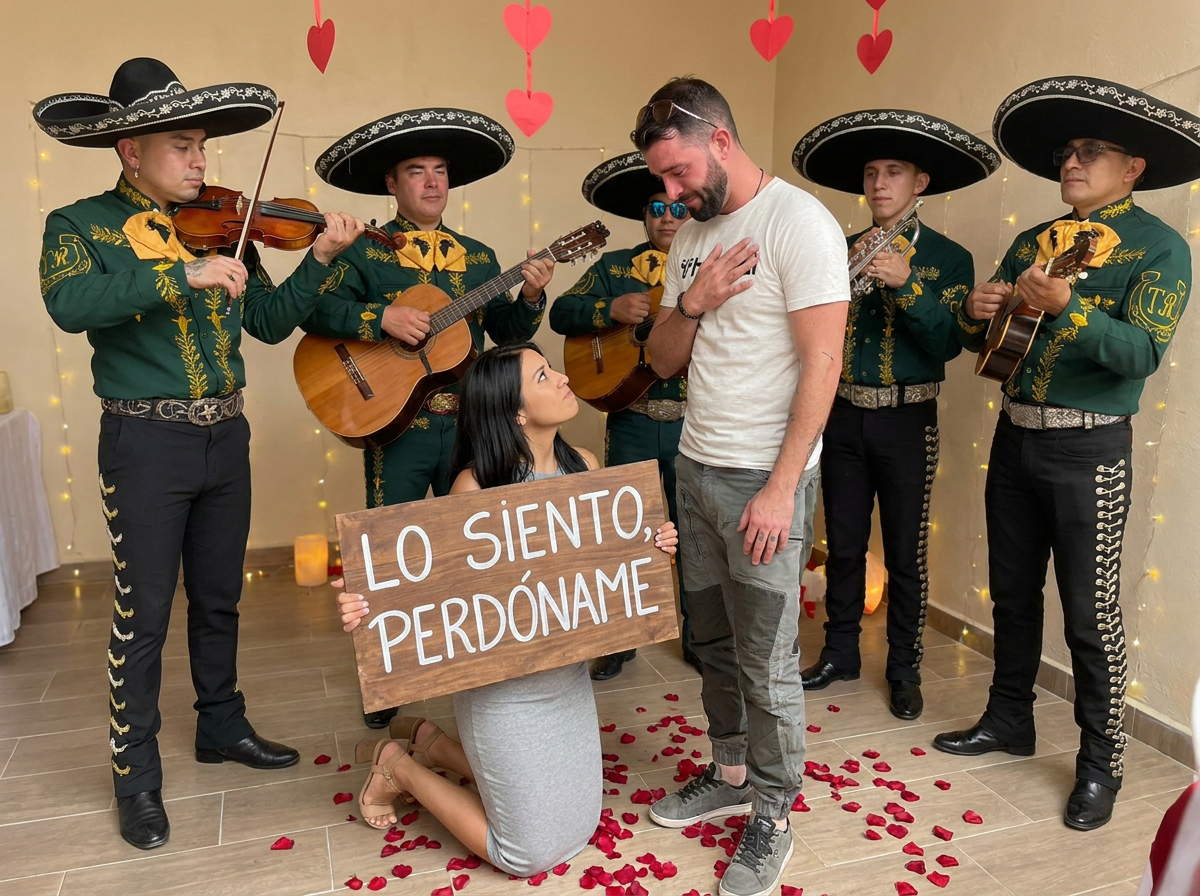 Serenata para pedir perdón en ambiente íntimo