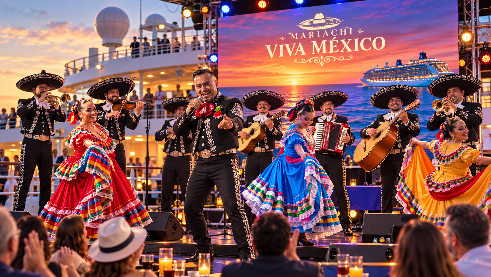 Mariachi para cruceros durante cena temática